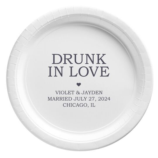 Drunk in Love Heart Paper Plates
